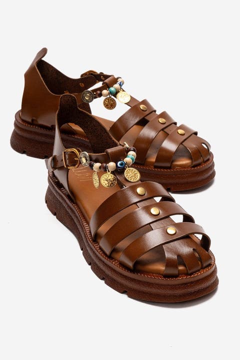 Solis Leather Beaded Sandal (Women)