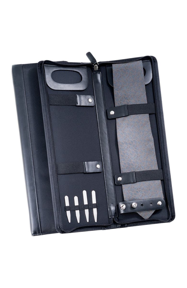 Bey-Berk Ballistic Black Nylon Travel Tie Case 5-Piece Set, Main, color, NO COLOR