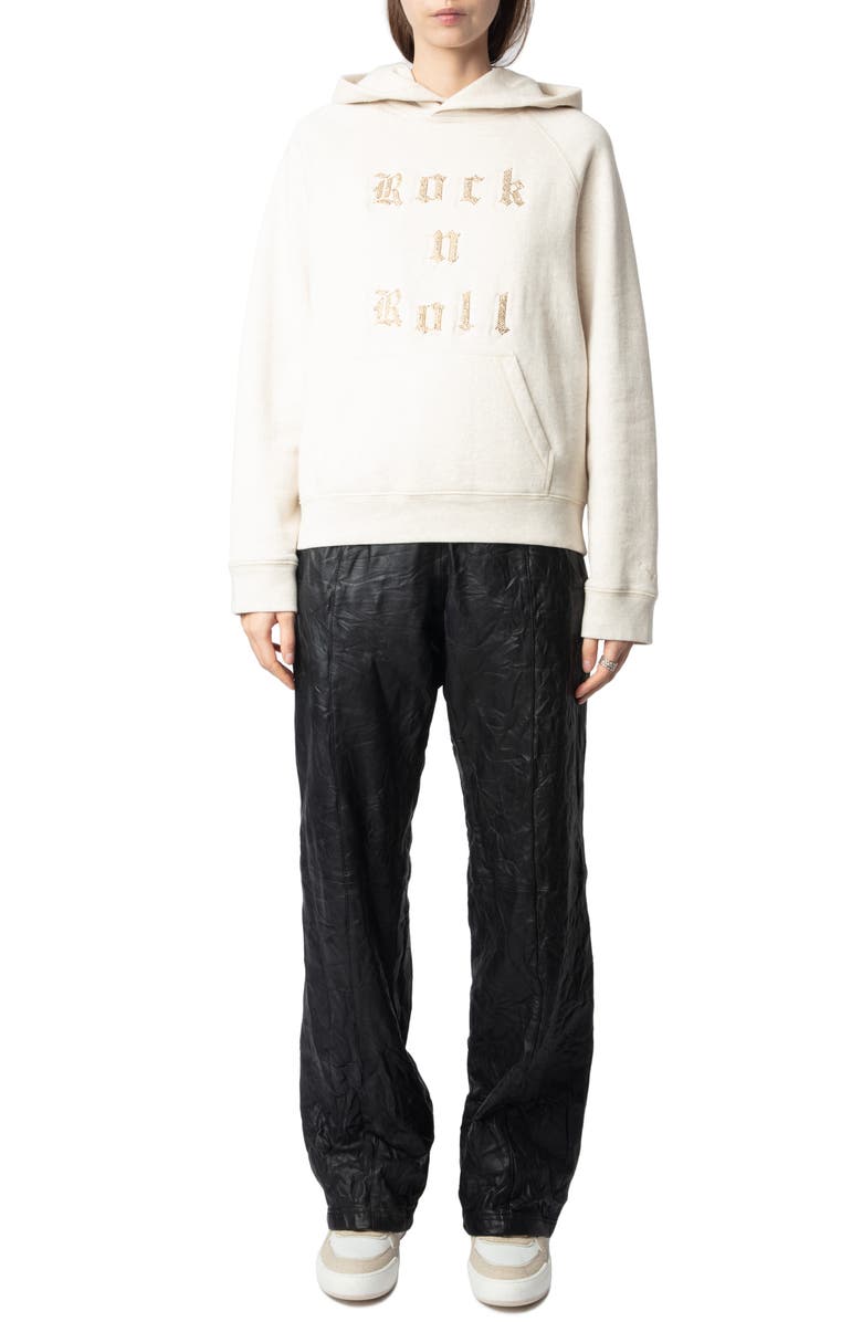 Zadig & Voltaire Georgy Rock & Roll Embellished Cotton Graphic Hoodie, Alternate, color, 