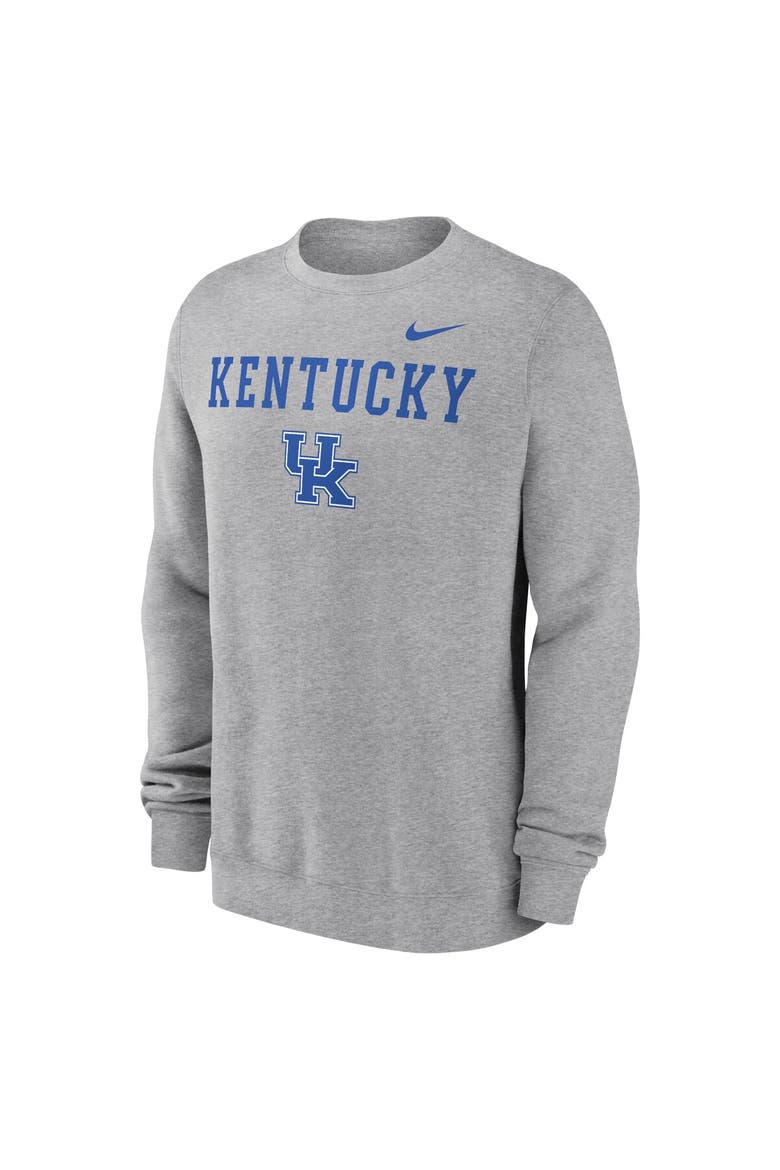 Men's Nike Heather Gray Kentucky Wildcats Primetime Primary Stack Pullover Sweatshirt, Alternate, color, Heather Gray