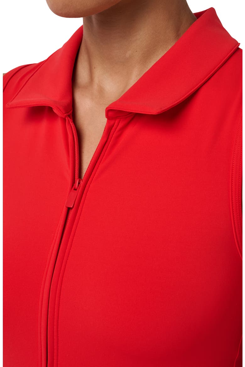 Moveknit Zip Sleeveless Polo, Alternate, color, TOMATO
