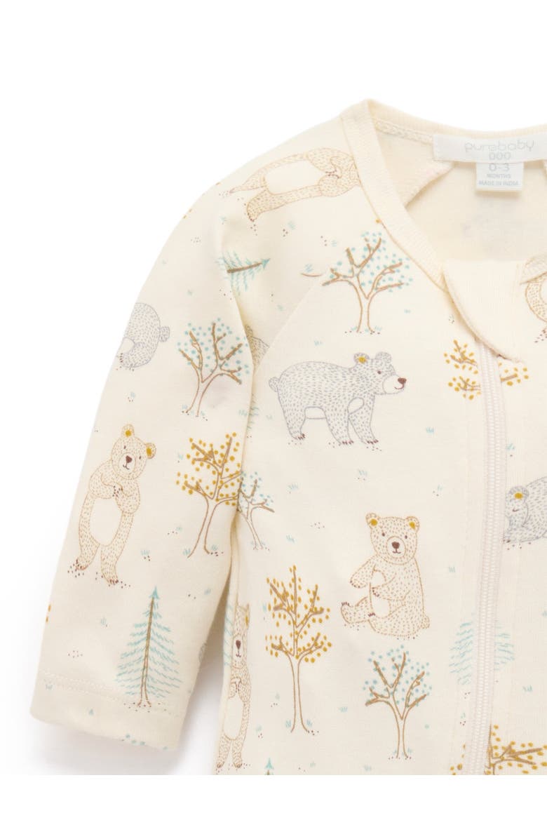 Purebaby 2 Pack Basics Printed Zip Footie Unisex, Alternate, color,