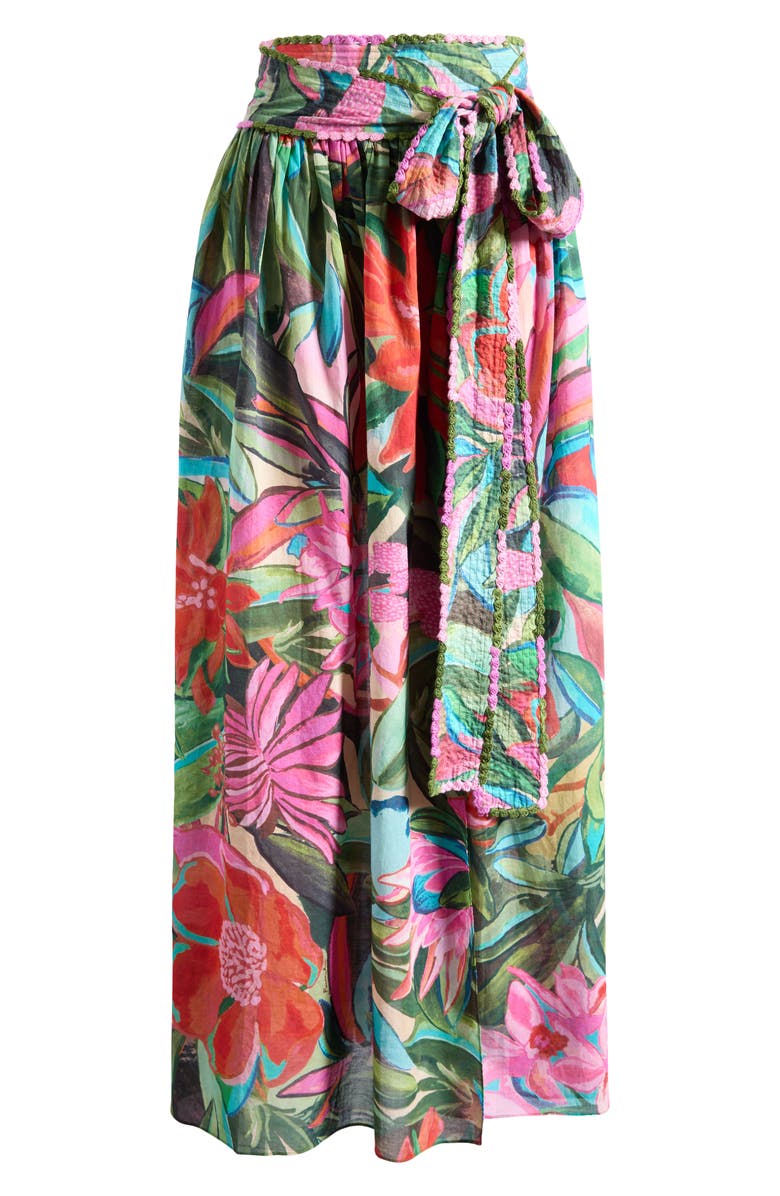 FARM Rio Jardin De Reve Cotton Cover-Up Midi Skirt, Alternate, color, 
