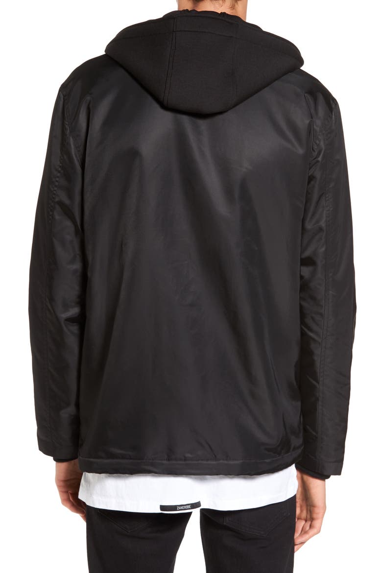 Yorkshire Hooded Coach's Jacket, Alternate, color, BLACK