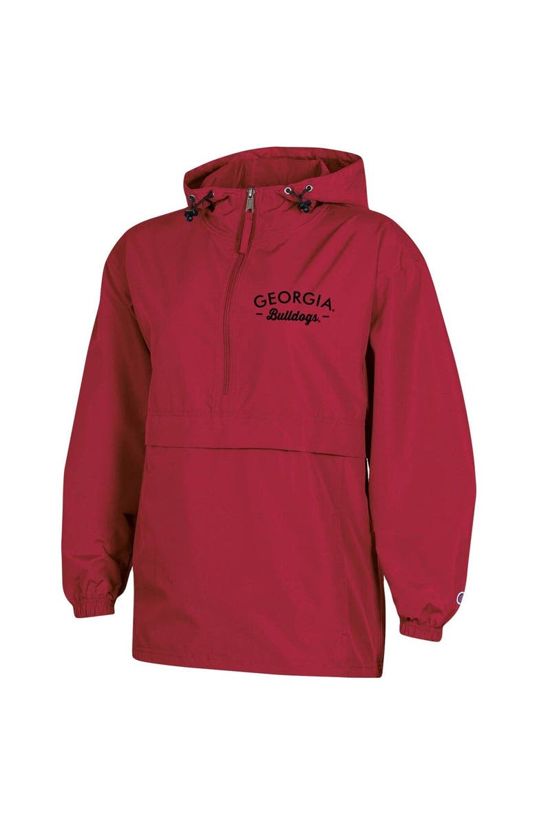 Champion Women's Champion Red Georgia Bulldogs Packable Half-Zip Light Rain Jacket, Alternate, color, 
