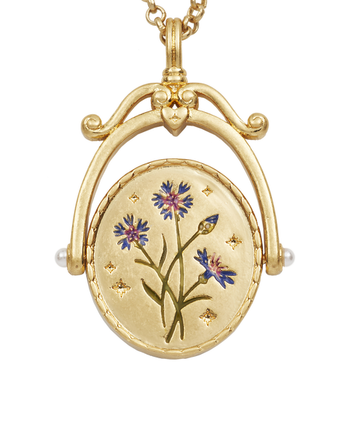 Fable England C Initial Cornflower Gold Spinner Chain Necklace In Gold