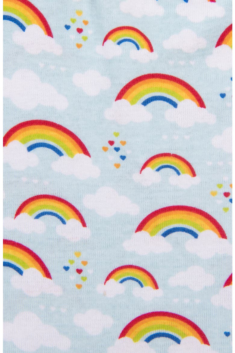 Kids Short Sleeve Cotton Striped Matching Family Pajamas, Alternate, color, Rainbow