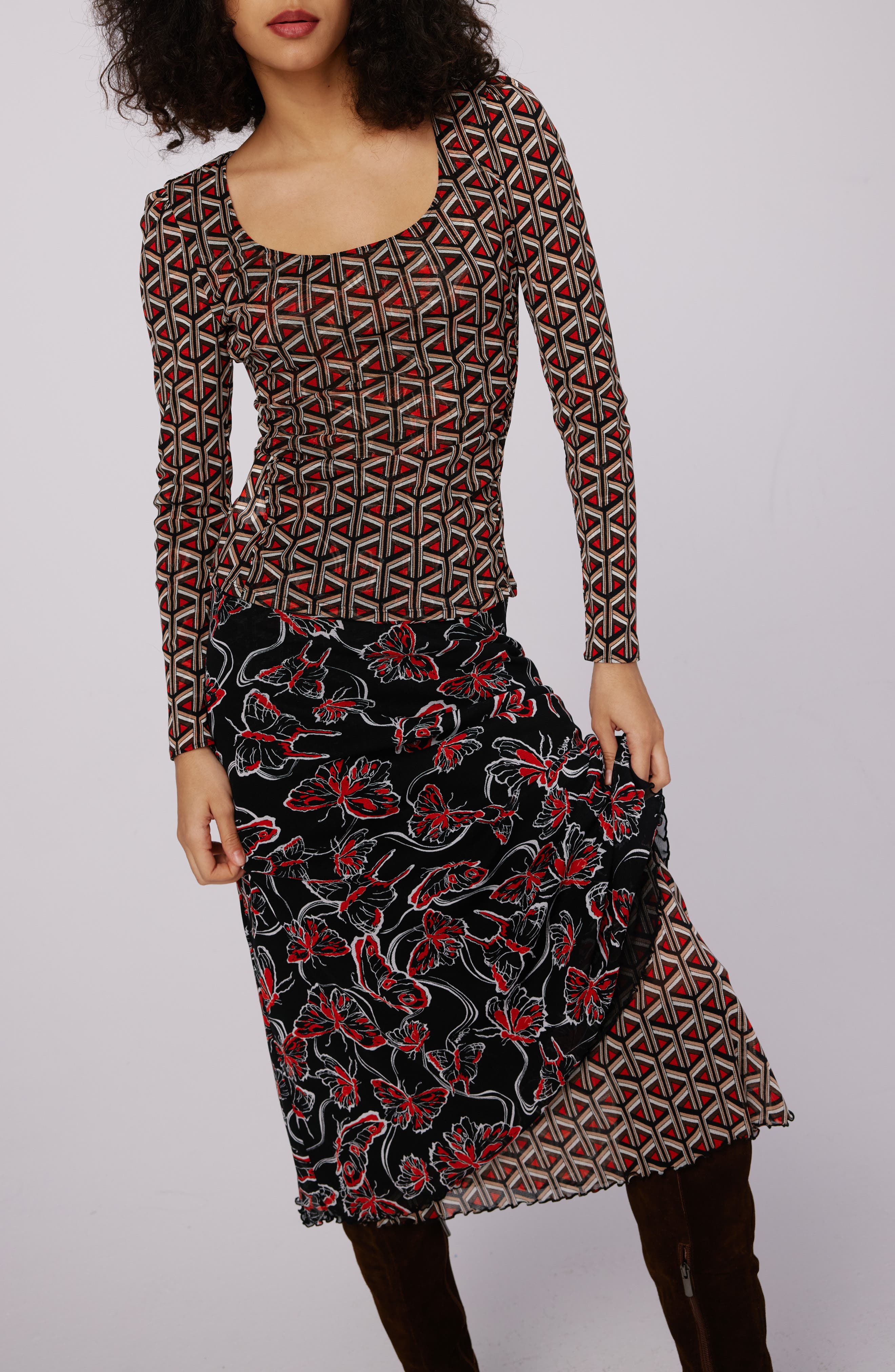 DVF Darlene Reversible A-Line Skirt (Women) | Nordstromrack
