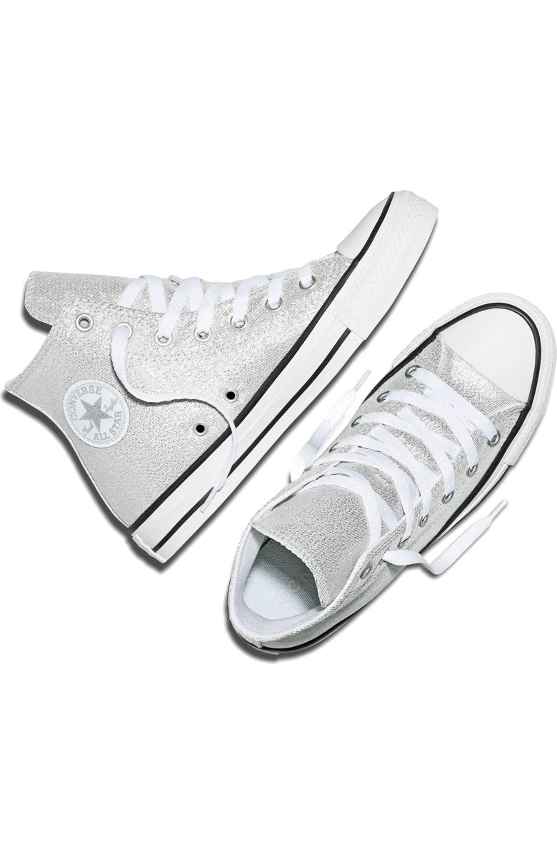 Converse Kids' Chuck Taylor<sup>®</sup> All Star<sup>®</sup> Shine High Top Sneaker, Alternate, color, Light Grey/ White/ Black