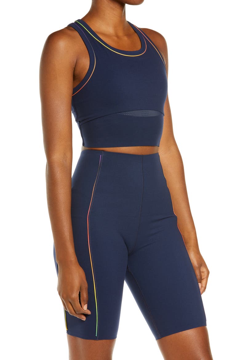 Power Frame Racerback Sports Bra (Limited Edition), Alternate, color, NAVY BLUE MULTI