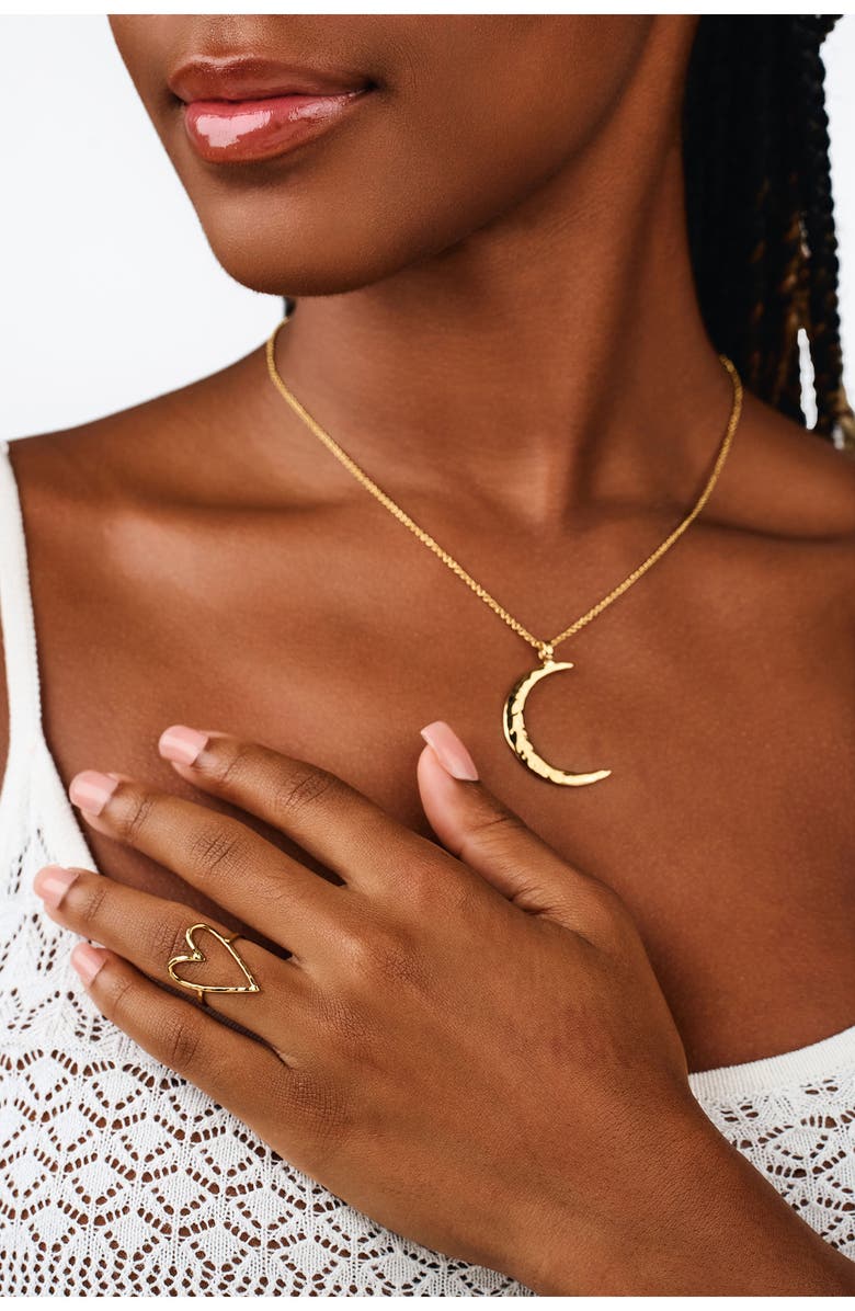 Kiara by Ki-Ele Tami Large Moon Pendant Necklace, Alternate, color, 