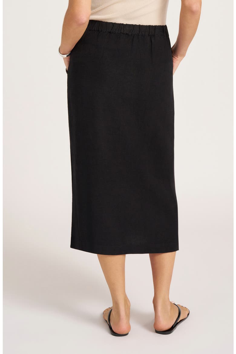 Button Front Midi Skirt, Alternate, color, BLACK