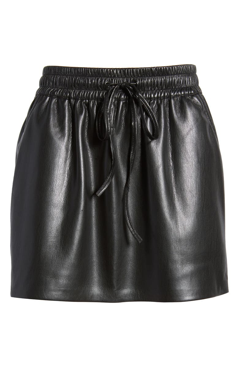 Good American Better Than Faux Leather Drawstring Skirt, Alternate, color,