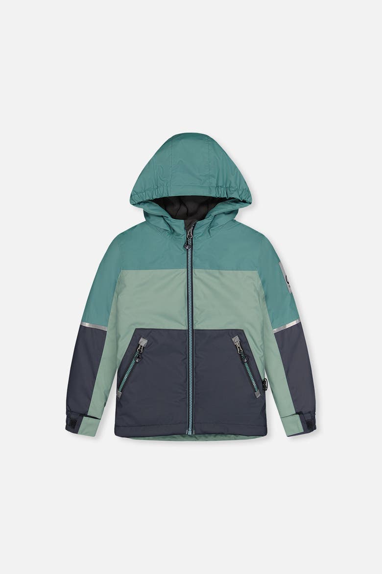 Colorblock Lightweight Jacket & Foot Strap Pants Two Piece Snowsuit, Alternate, color, Sage Green