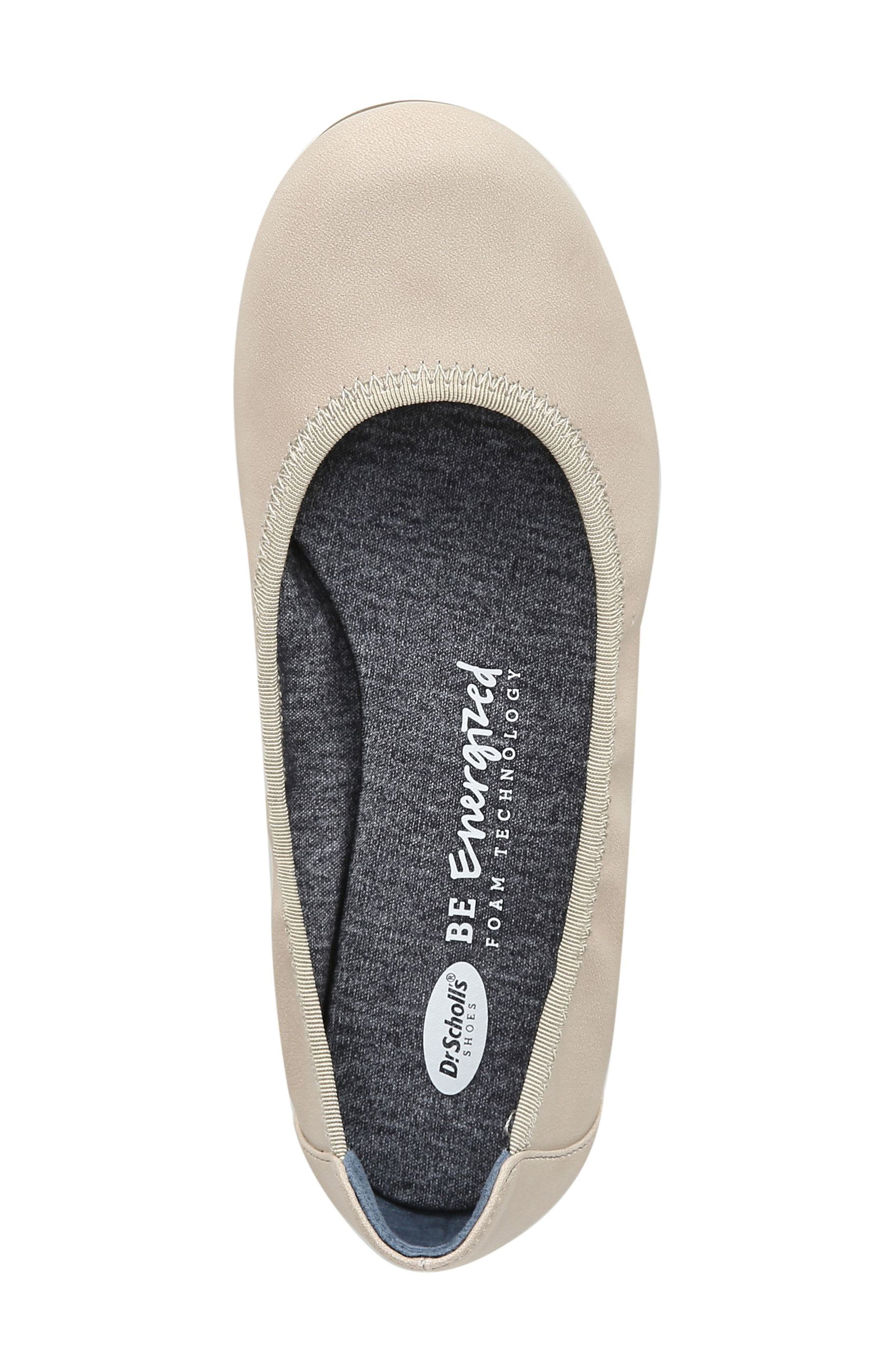 Feel Good Flat, Alternate, color, PORT BEIGE FAUX LEATHER