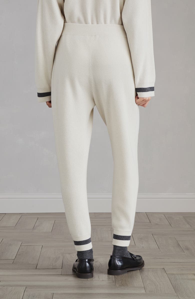 Brunello Cucinelli Cashmere English rib knit trousers, Alternate, color, 