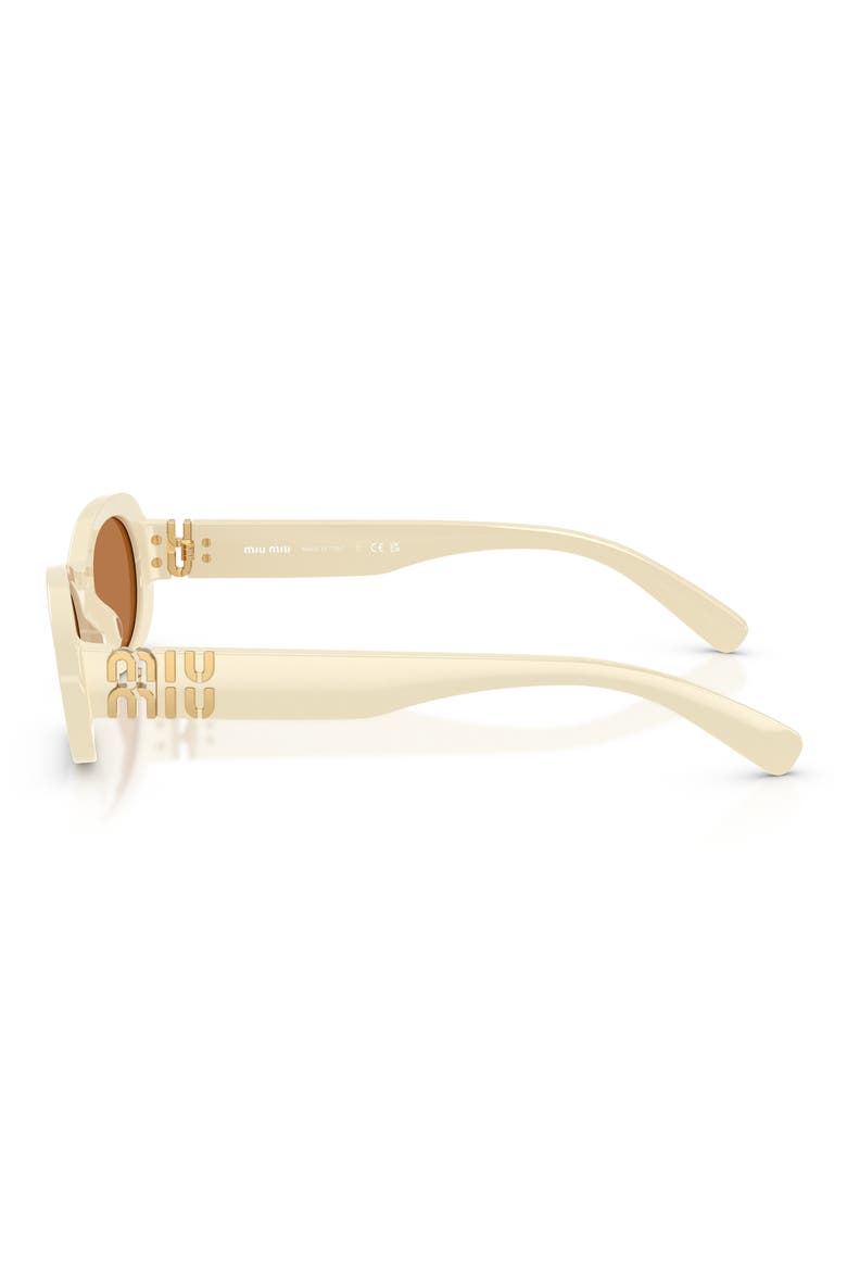 50mm Oval Sunglasses, Alternate, color, MILK / BROWN