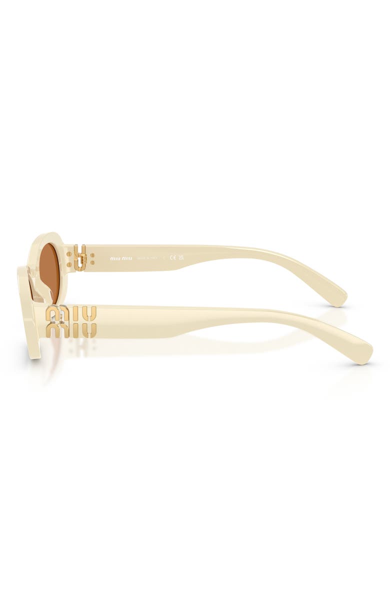Miu Miu 50mm Oval Sunglasses, Alternate, color, Milk / Brown