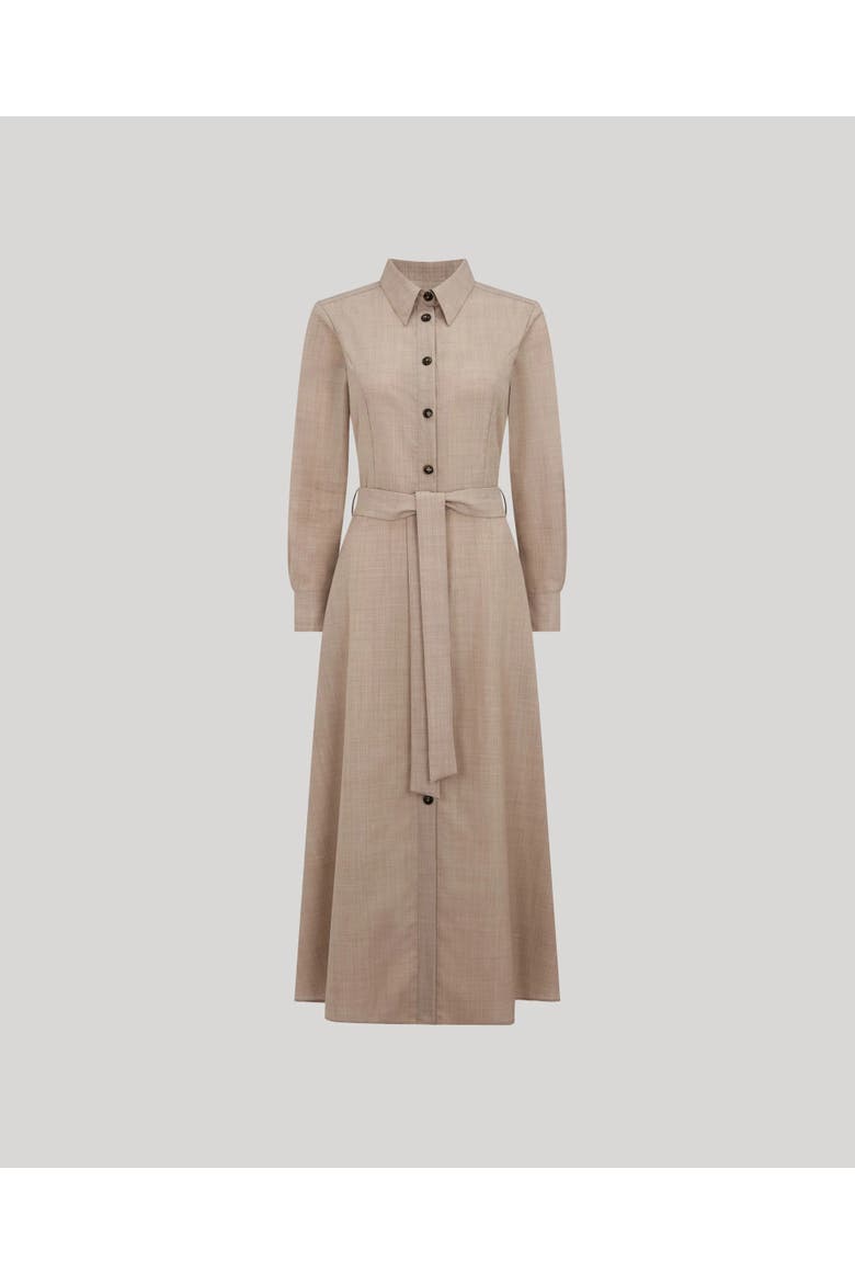 Diane Wool Shirt Dress, Main, color, Taupe