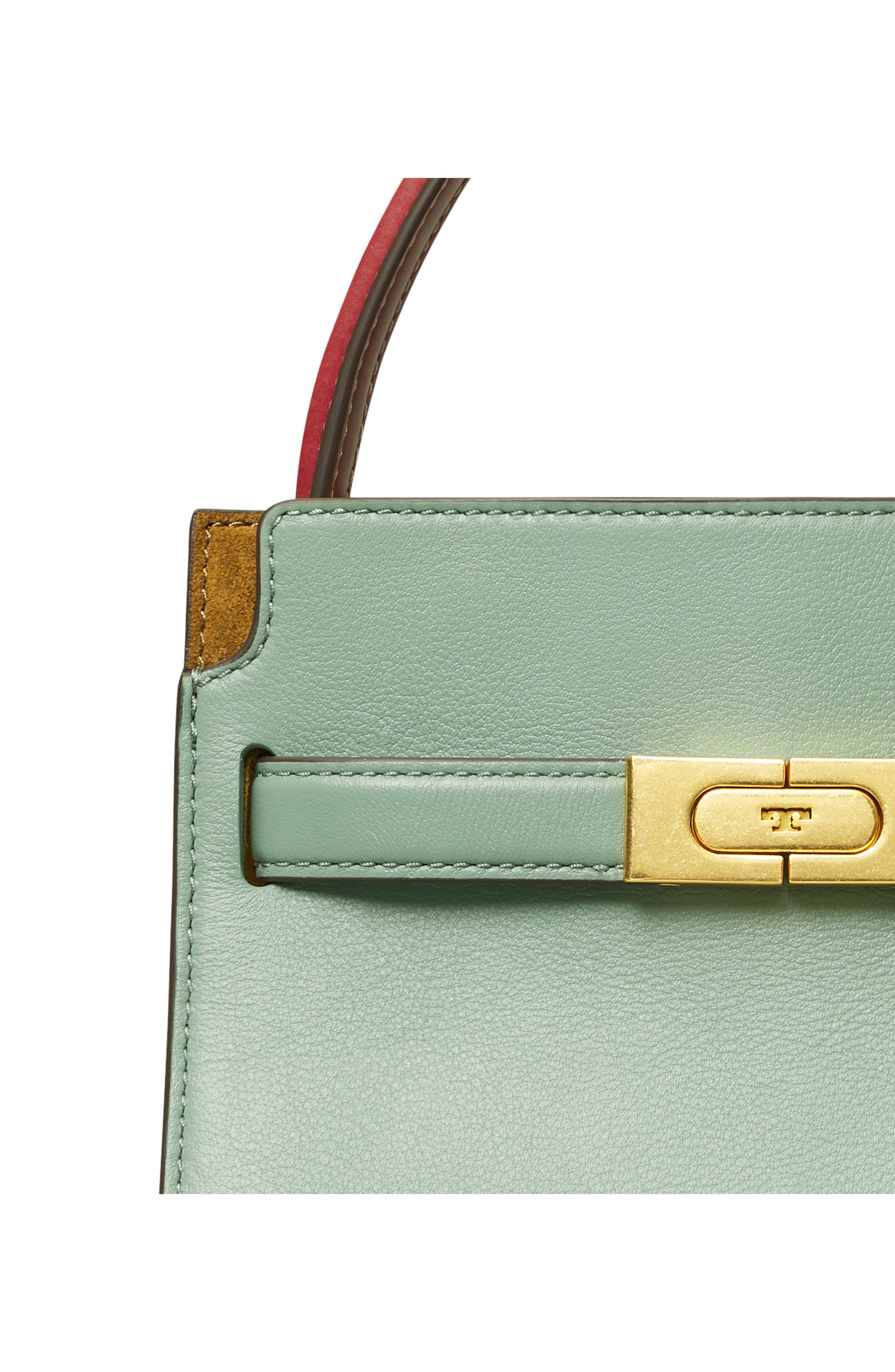 Tory Burch Lee Radziwill Petite Leather Double Bag, Alternate, color, 