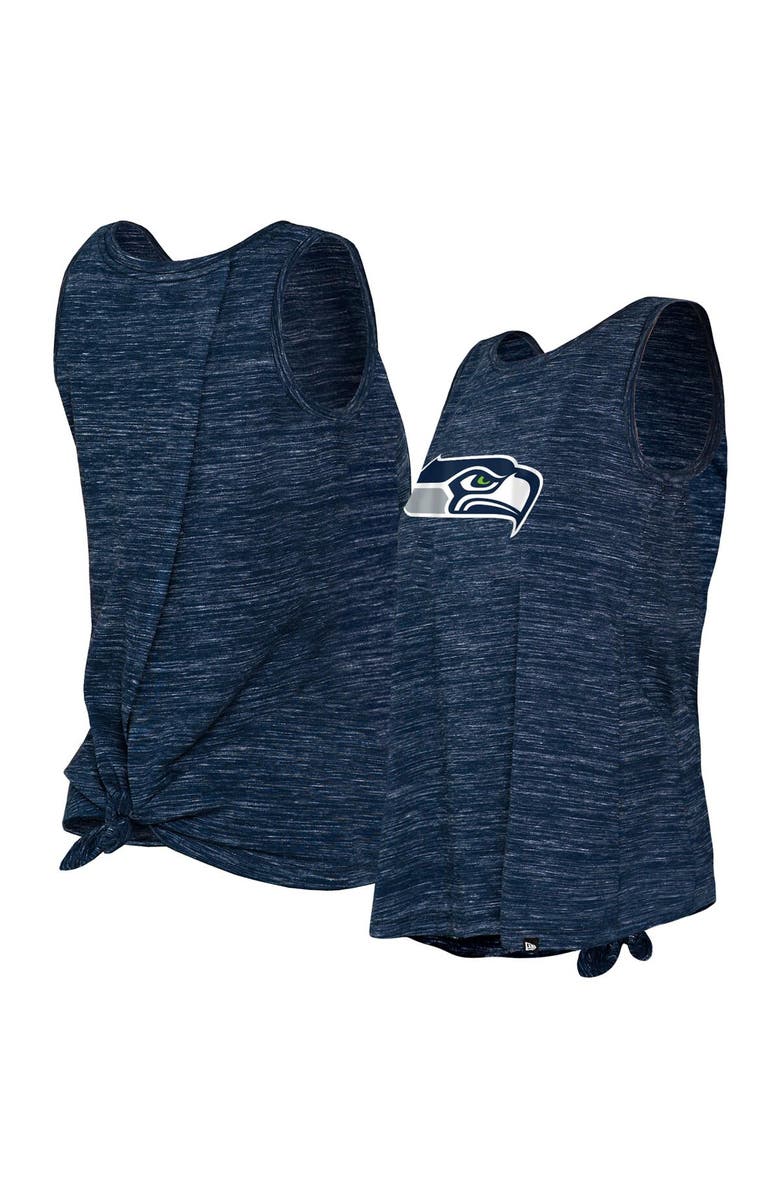 New Era Women's New Era College Navy Seattle Seahawks Space Dye Tie-Back Tank Top, Main, color, 