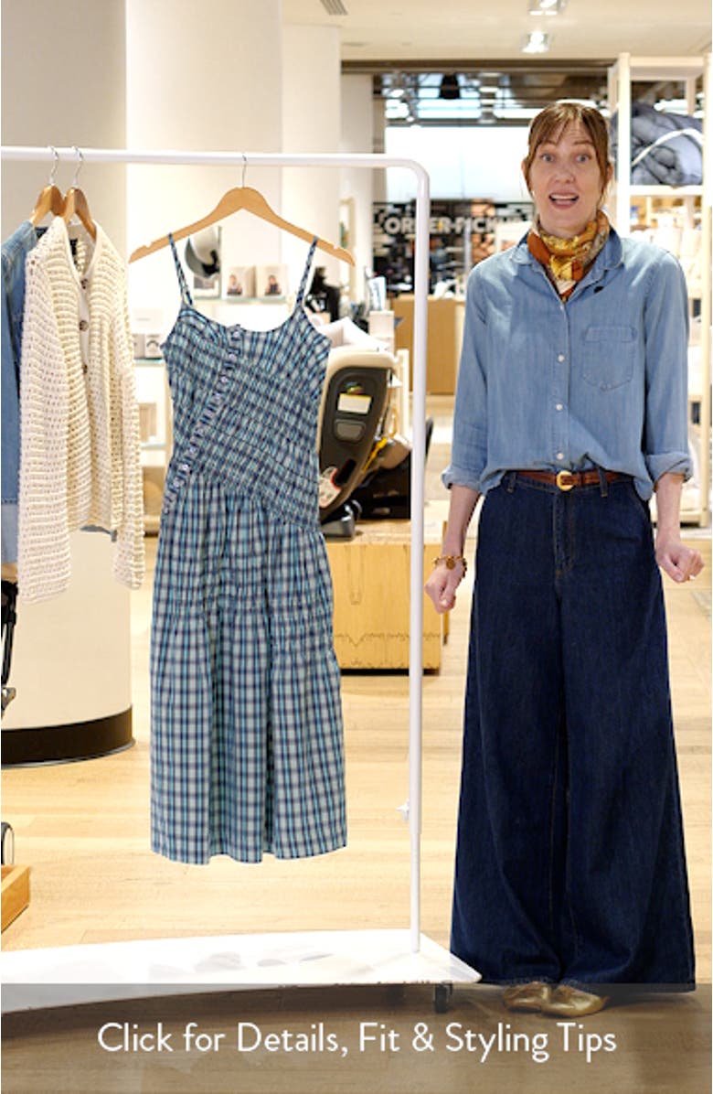 Lyra Check Sleeveless Midi Dress, sales video thumbnail