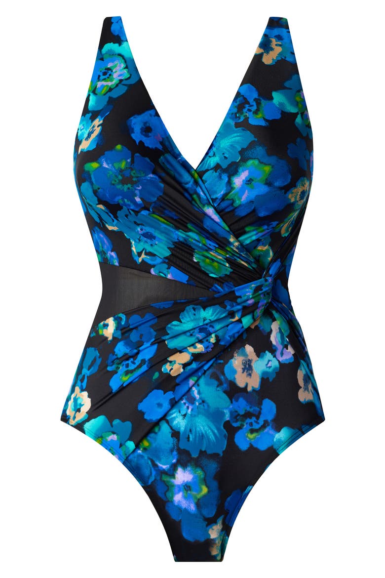 Secret Garden Circle One-Piece Swimsuit, Alternate, color, BLK/ MULTI