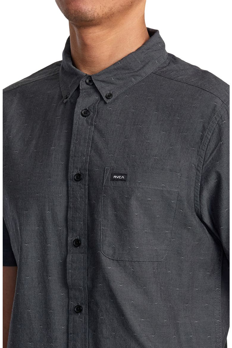 That'll Do Dobby Short Sleeve Button-Down Shirt, Alternate, color, BLACK