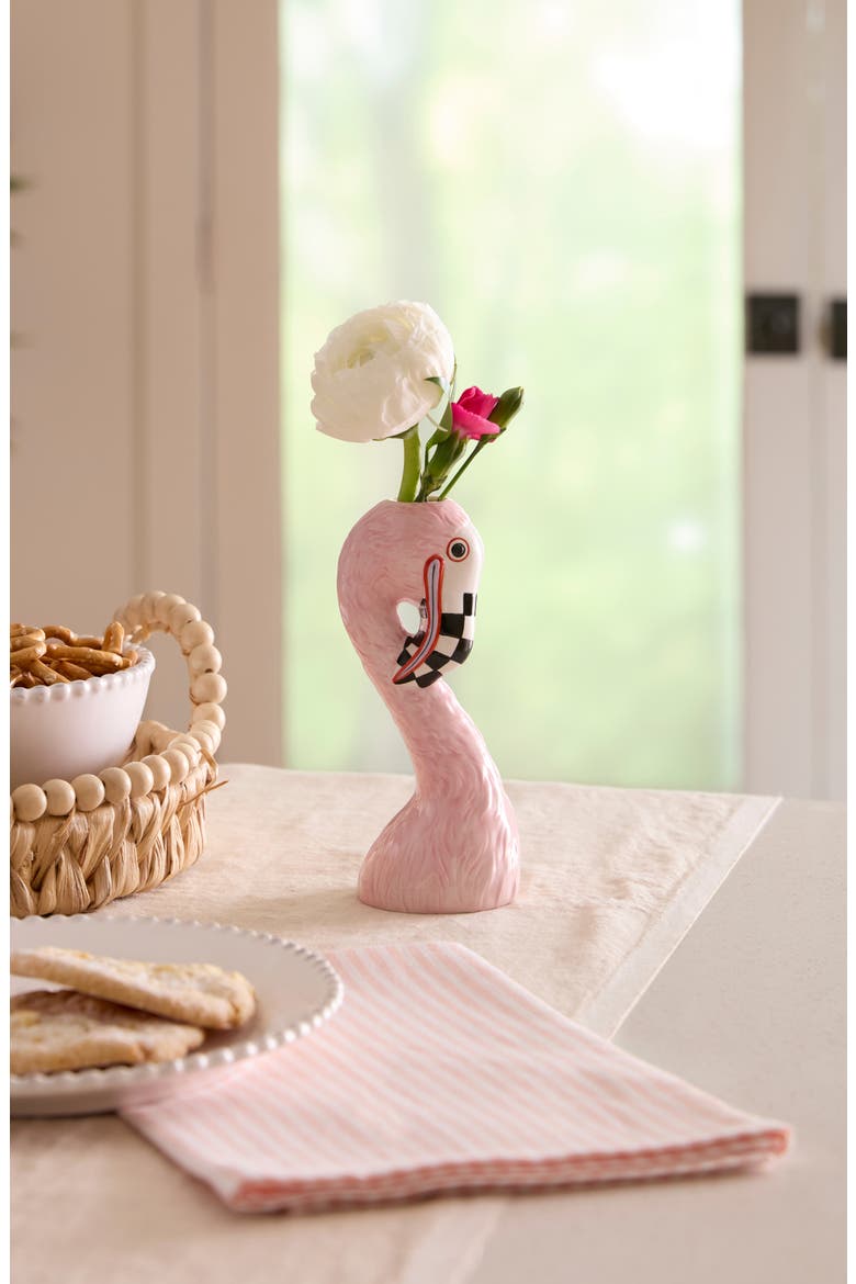 Patience Brewster Flamingo Bud Vase, Alternate, color, PINK