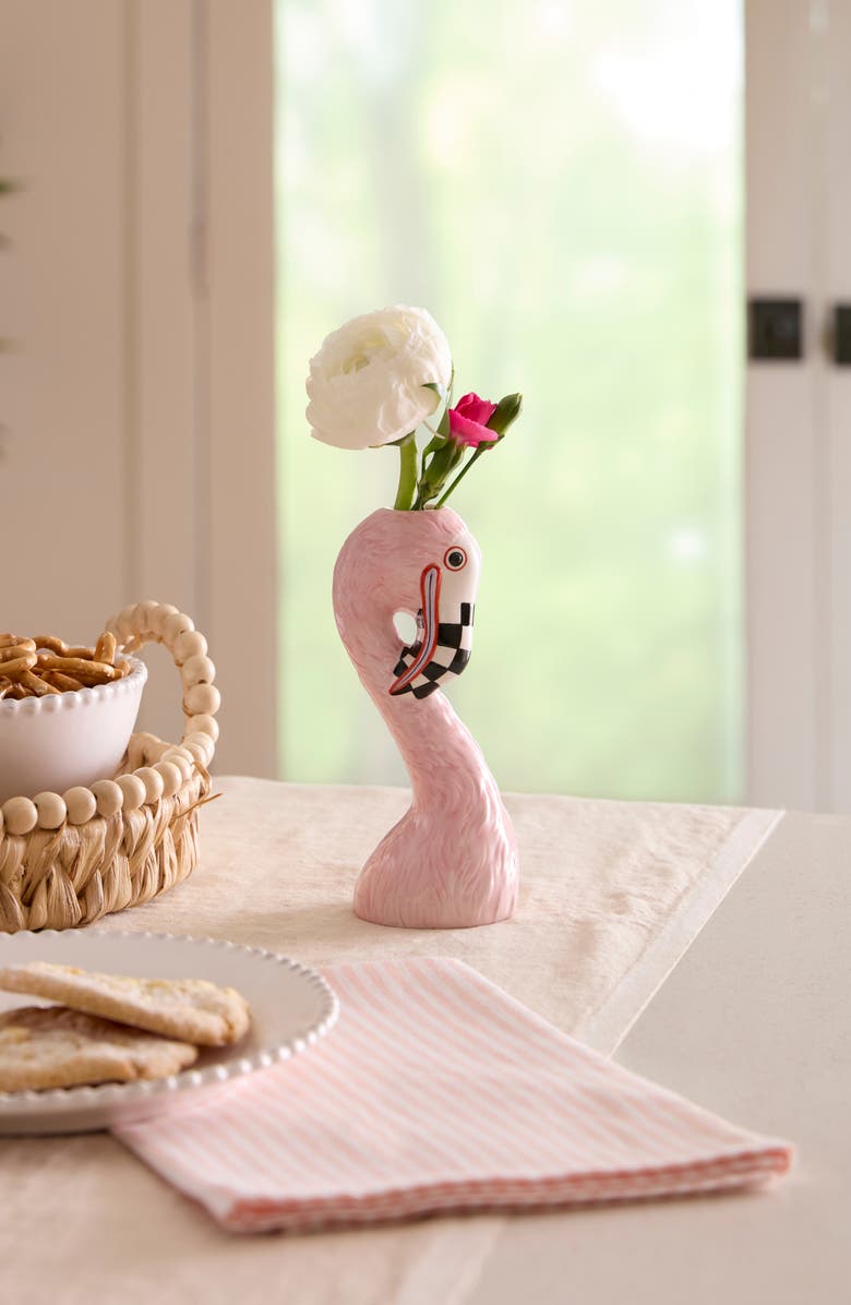 MACKENZIE CHILDS Patience Brewster Flamingo Bud Vase, Alternate, color, Pink