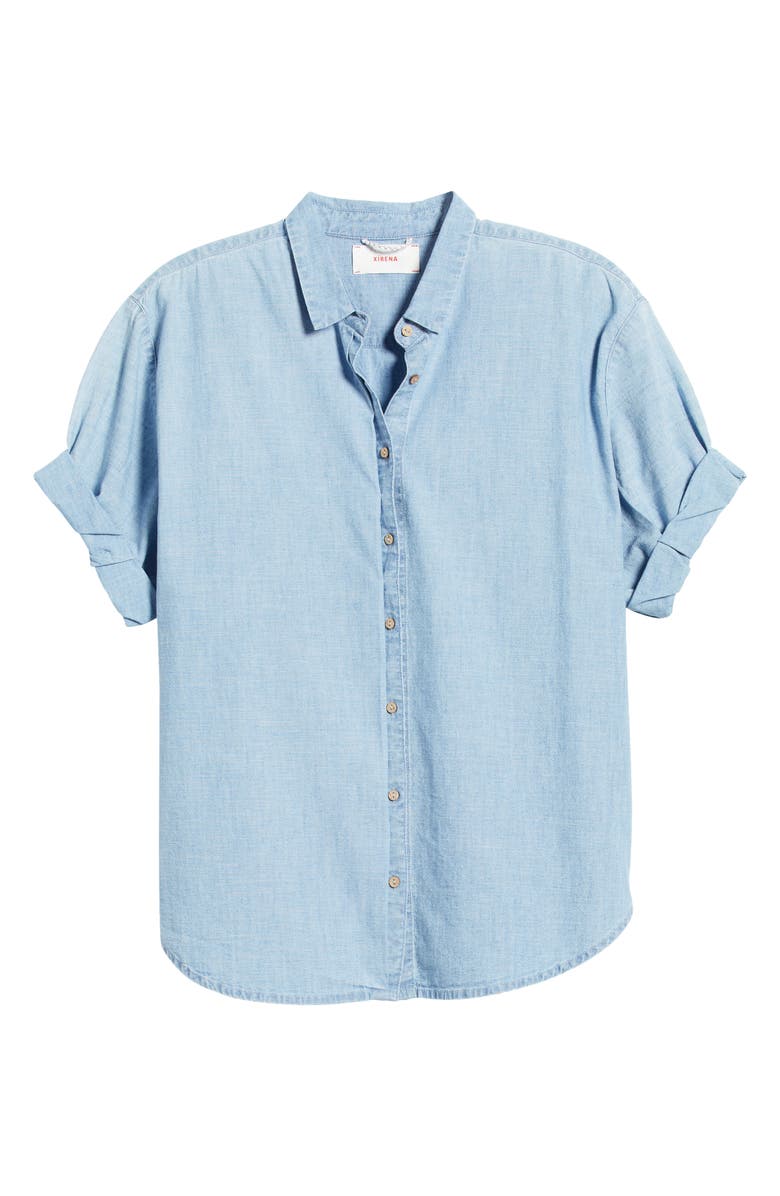 XÍRENA Channing Chambray Button-Up Shirt, Alternate, color, 