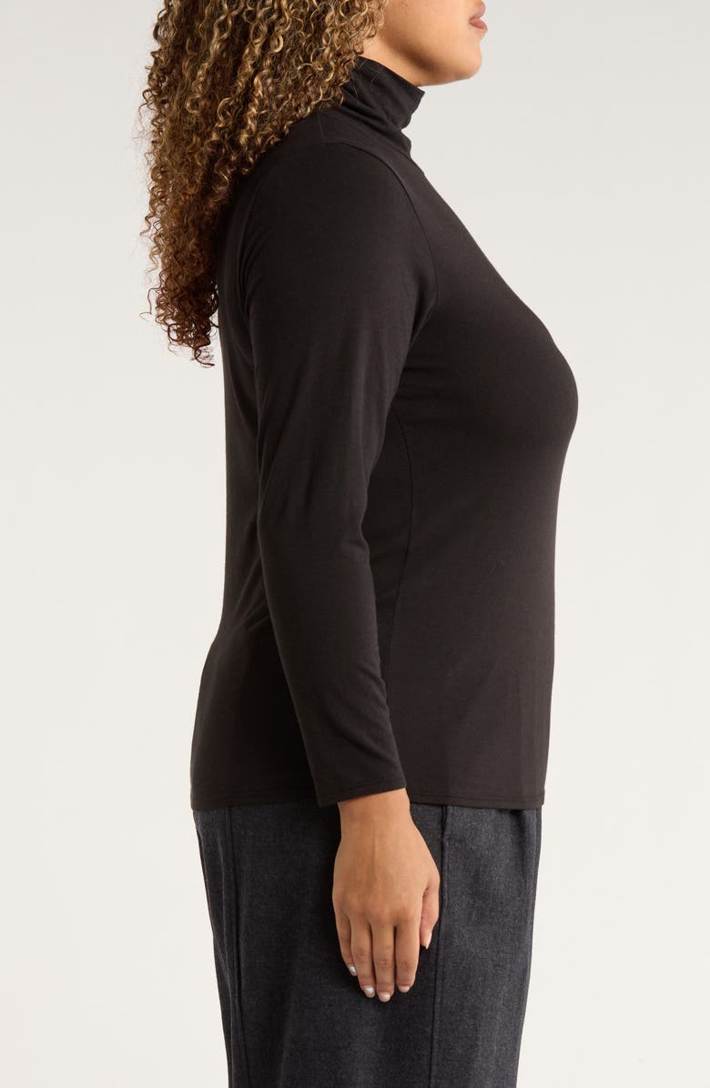 Eileen Fisher Turtleneck Top, Alternate, color, Black