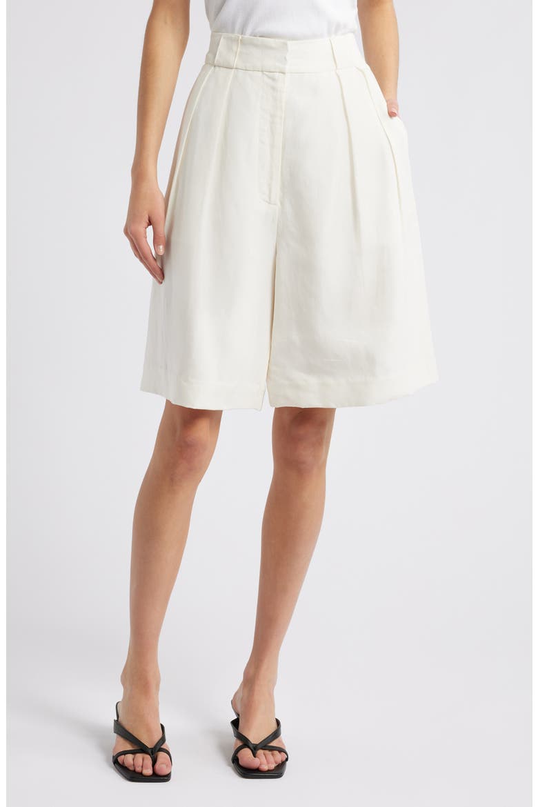 The Lalleen Pleated Bermuda Shorts, Main, color, BRULE