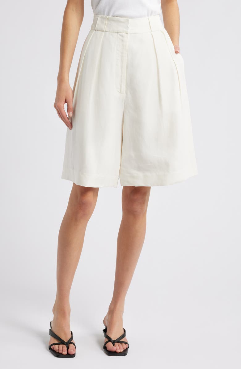 Solid & Striped The Lalleen Pleated Bermuda Shorts, Main, color, Brule