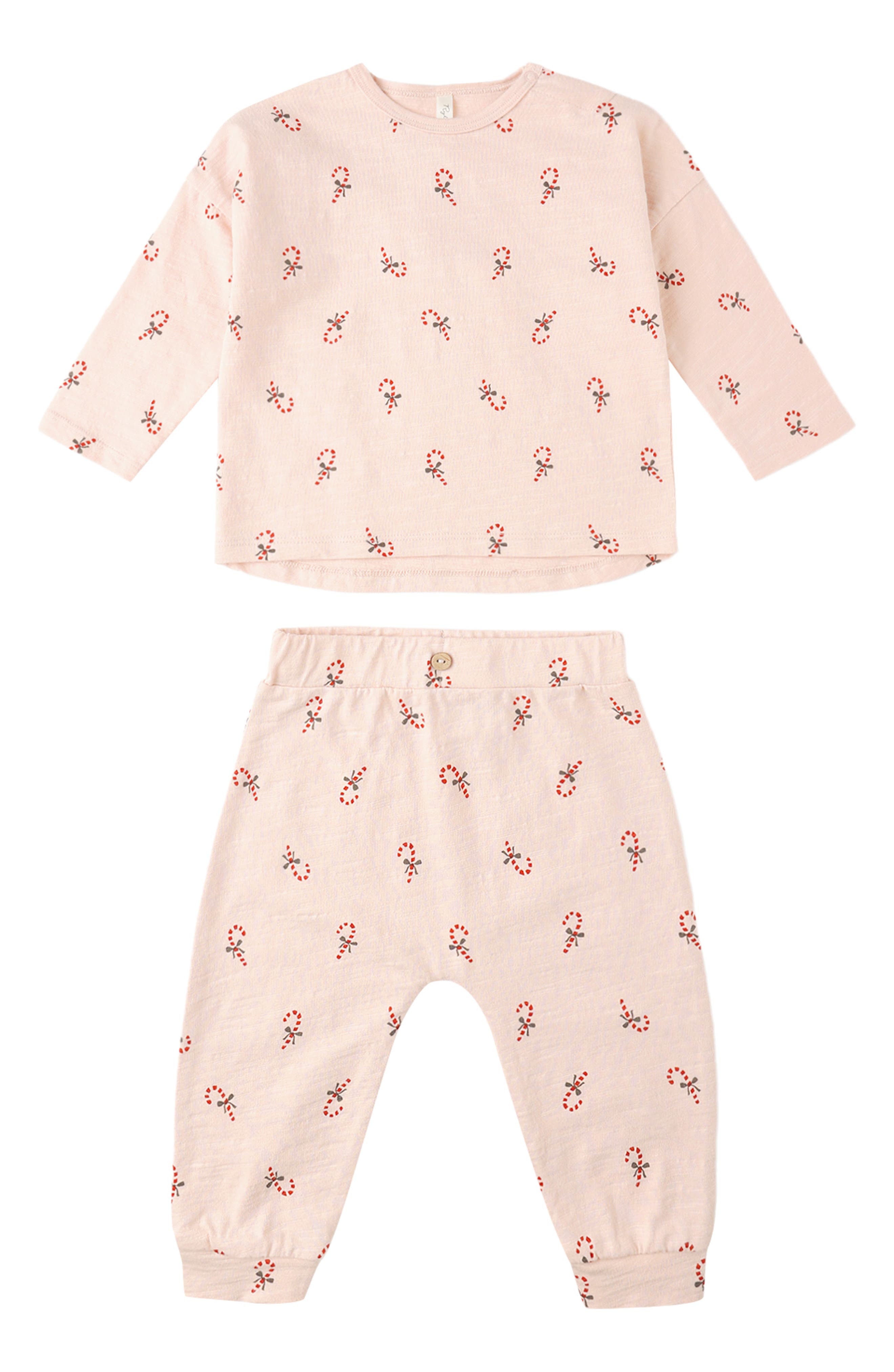 Candy Cane Print Long Sleeve T-Shirt & Pants