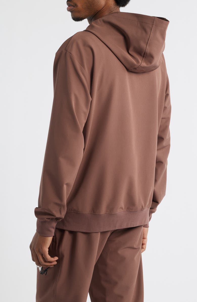 SANTO STUDIO Tempo Good Energy Tech Water Resistant Hooded Jacket, Alternate, color, Holy Brown