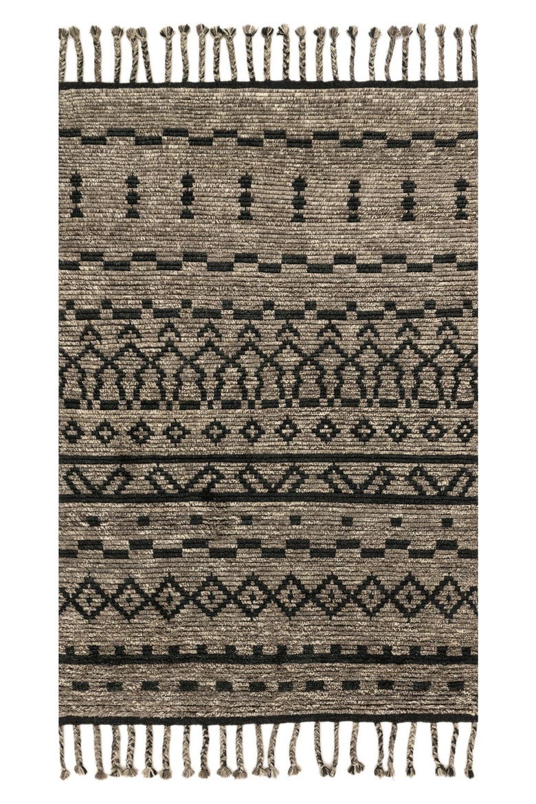 x Magnolia Home 'Tulum' Hand Knotted Area Rug, Main, color, GRAPHITE/ BLACK