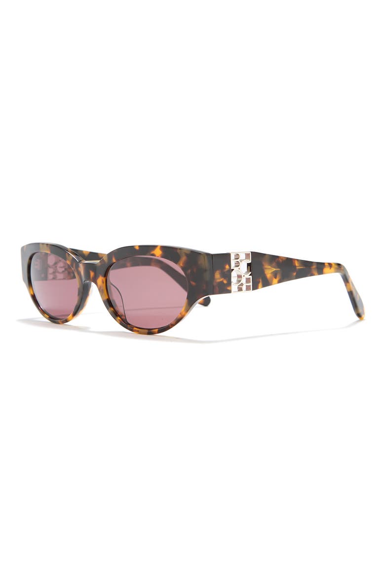 53mm Chunky Oval Sunglasses, Alternate, color, BLONDE DEMI