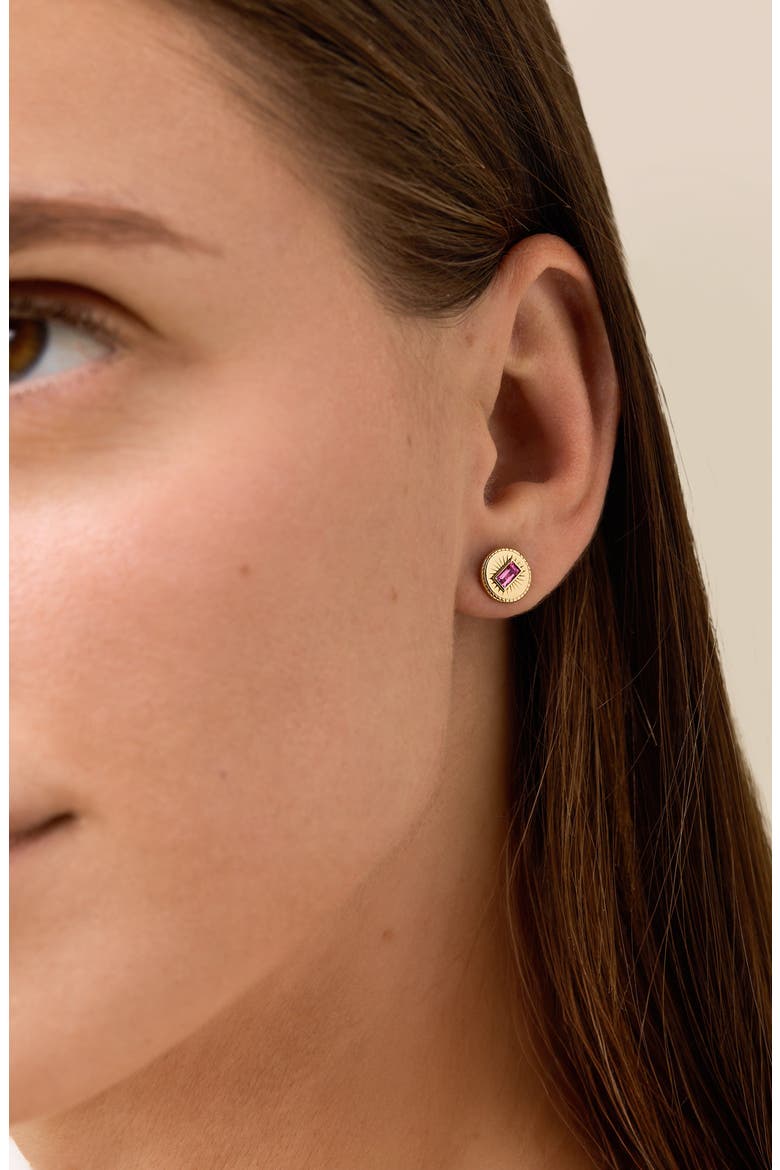 Stud Earrings, Alternate, color, 14K GOLD/ PURPLE AMETHYST