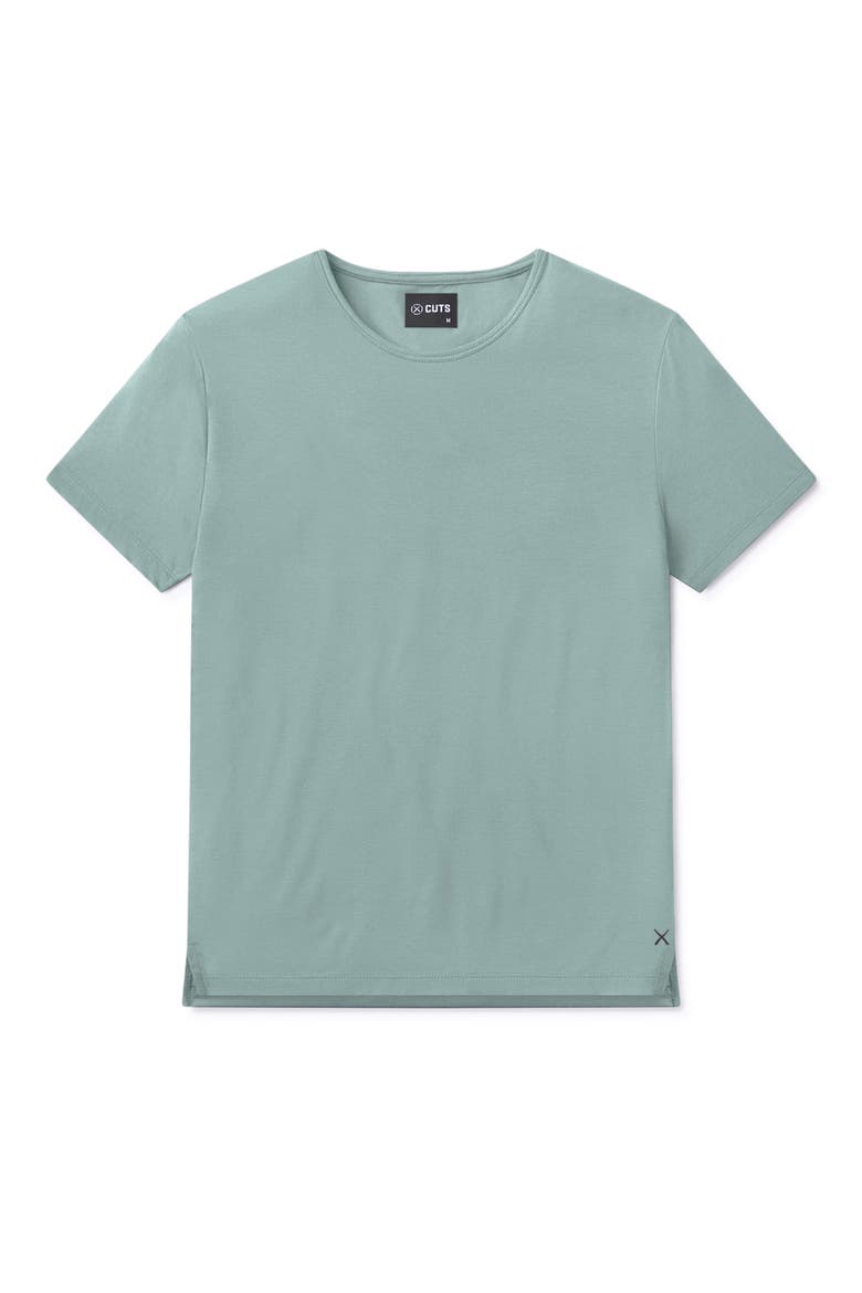 AO Split Hem T-Shirt, Alternate, color, STORMY SEA