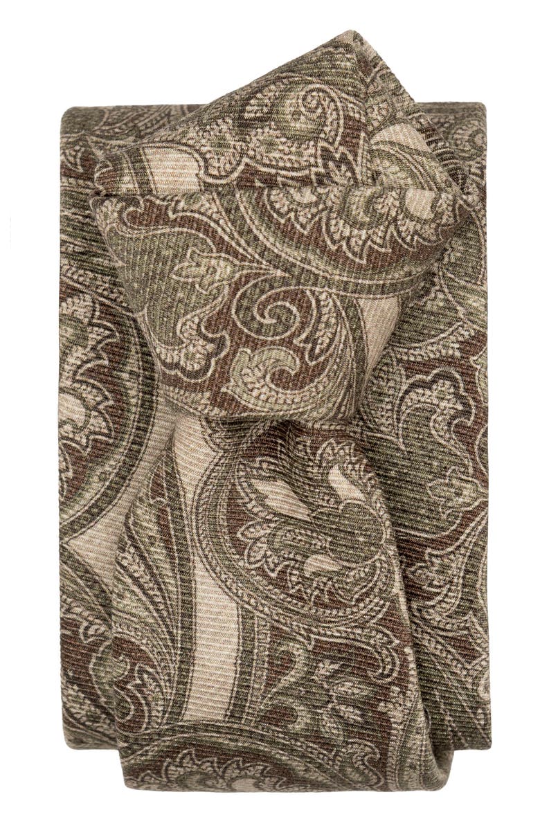 Elizabetta San Marco - Extra Long Printed Silk Tie for Men, Alternate, color, Dusty Sage