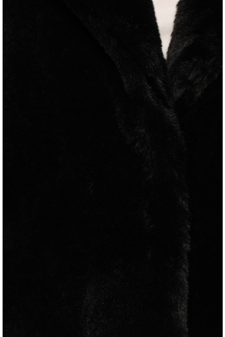 Meeka Faux Fur Jacket, Alternate, color, BLACK