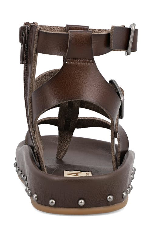 Mia Zahara Gladiator Sandal In Dark Brown