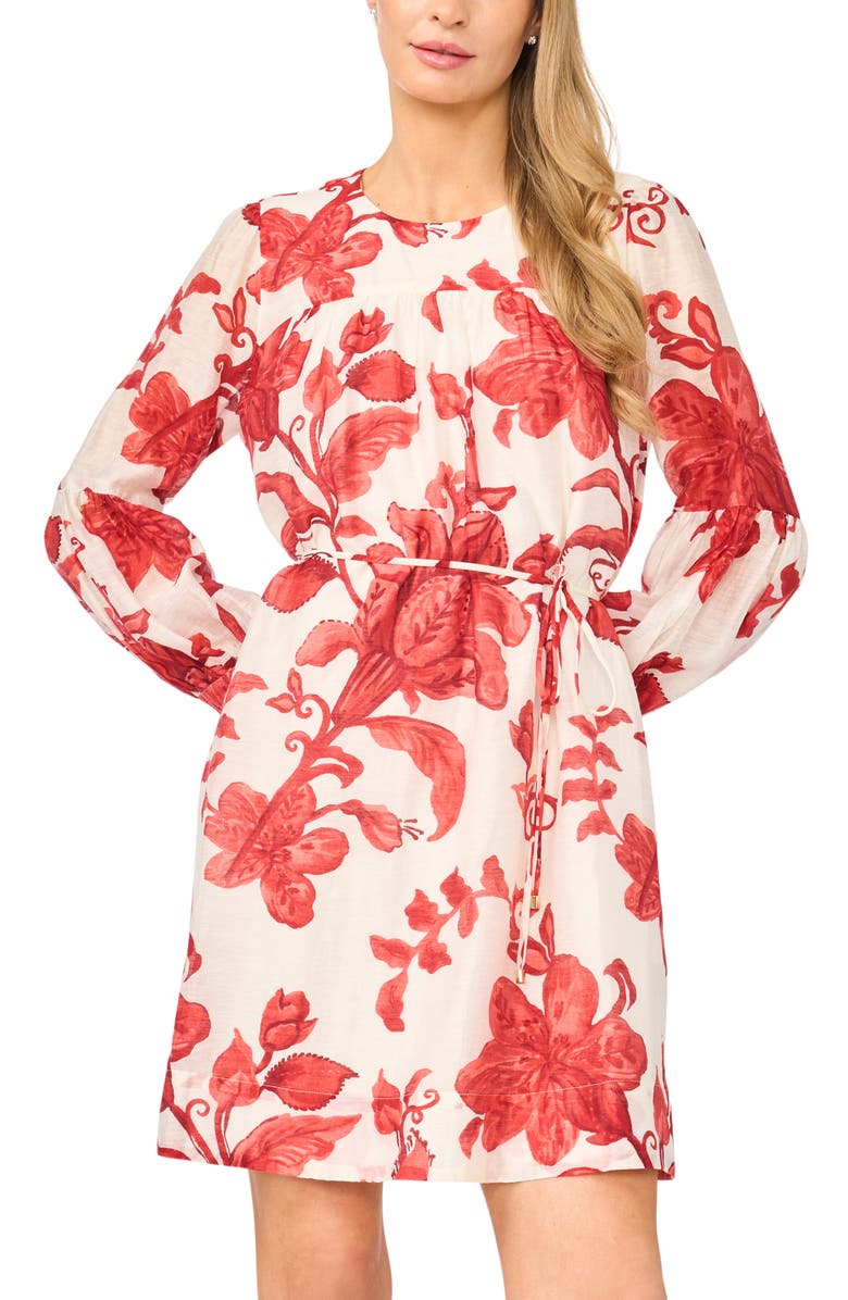 Halogen<sup>®</sup> Floral Long Sleeve Dress, Alternate, color,