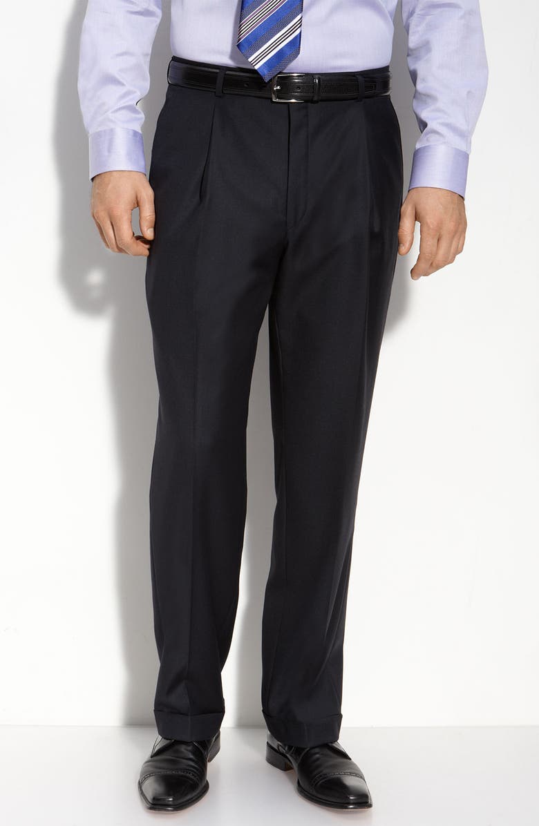 Hickey Freeman Navy Worsted Wool Suit, Alternate, color,