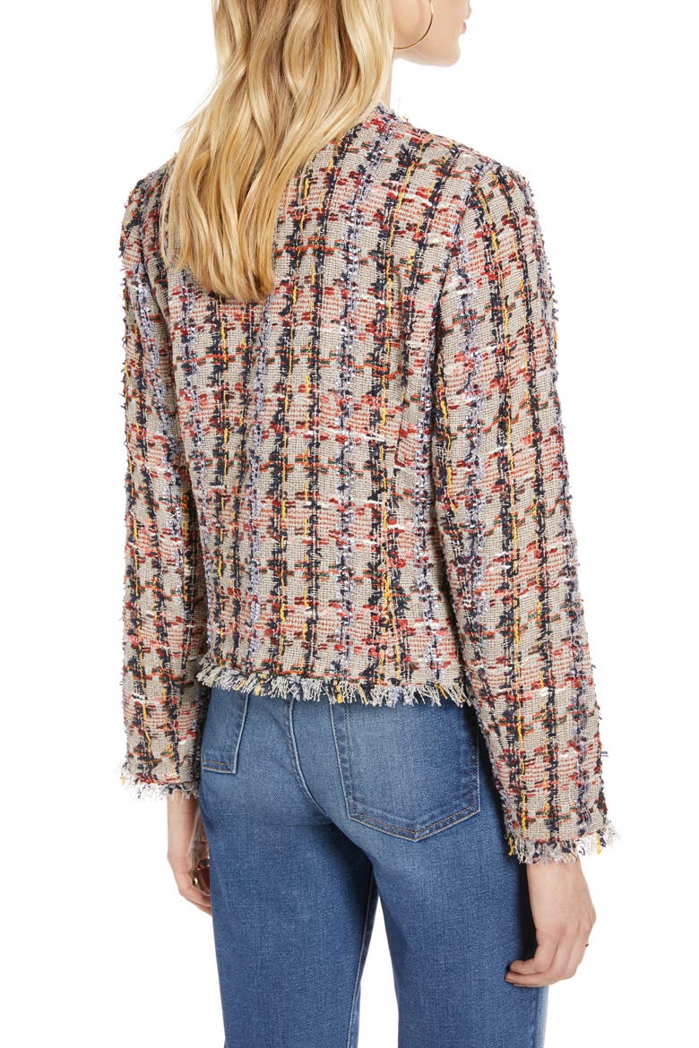 Raw Edge Cotton Blend Tweed Jacket, Alternate, color, TAN MULTI TWEED