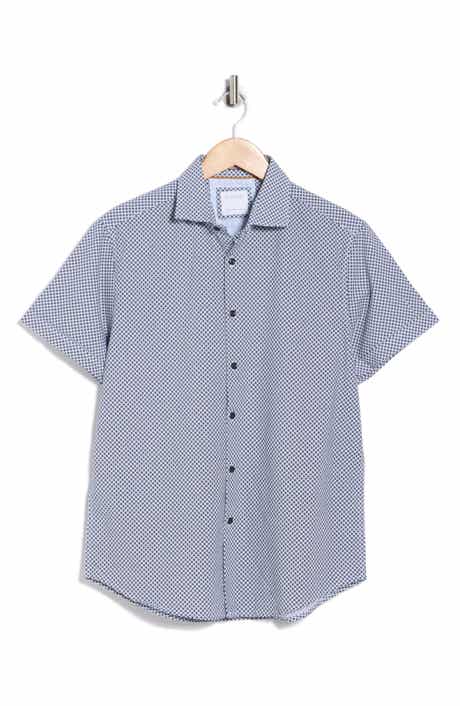 DENIM AND FLOWER Floral Short Sleeve Button-Up Shirt