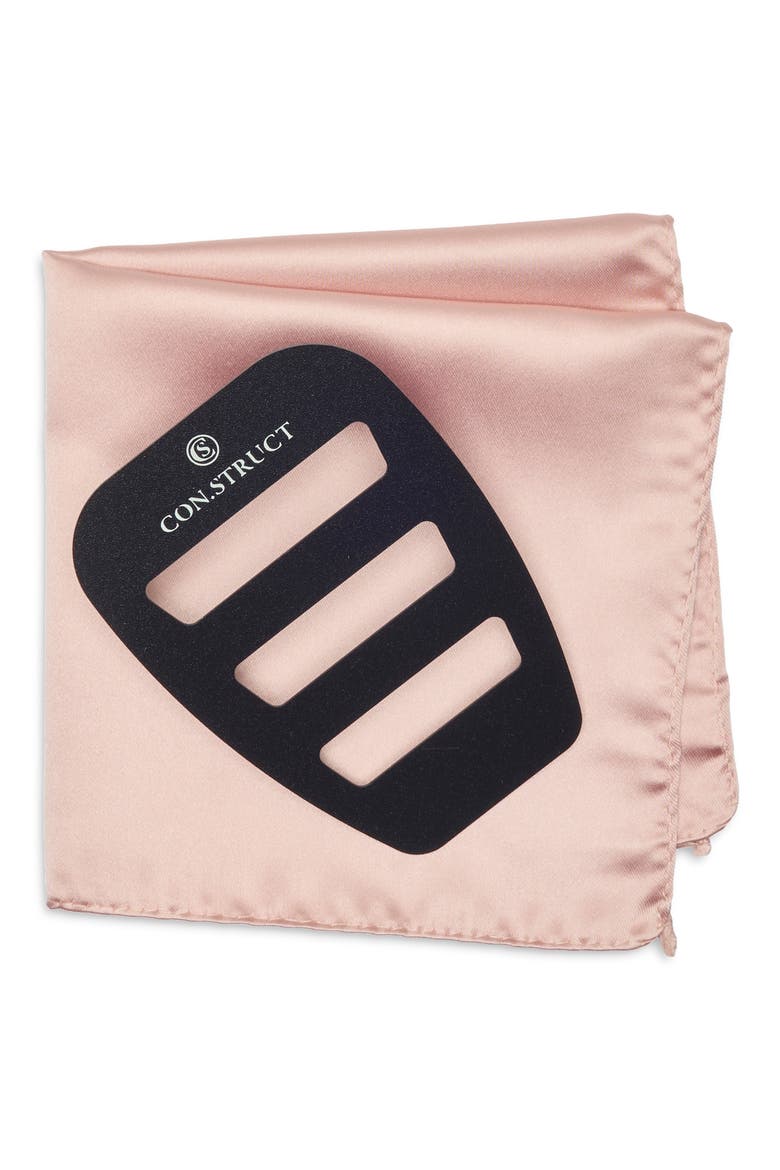 Solid Satin Pocket Square, Alternate, color, BELLINI