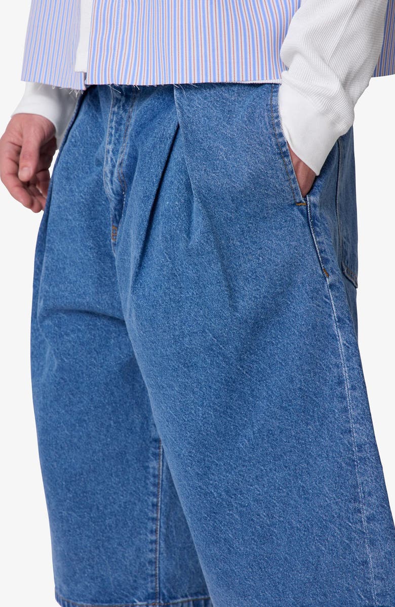 mnml Pleated Ultra Baggy Denim Shorts, Alternate, color, 