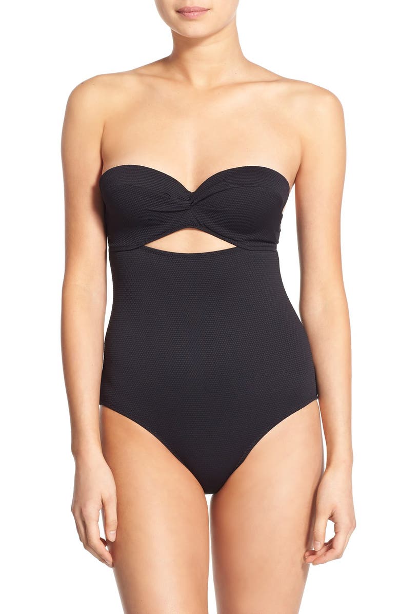 Topshop Ruched One Piece Swimsuit, Alternate, color, 